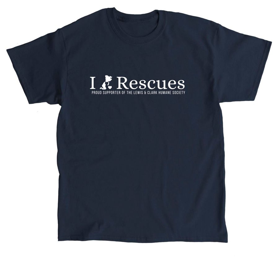 LCHS I Heart Rescues (White Logo), a Navy Classic Unisex Tee