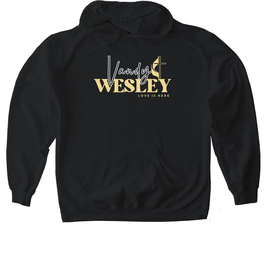Vandy Wesley Logo Shirt, a Black Gildan Softstyle Pullover Hoodie
