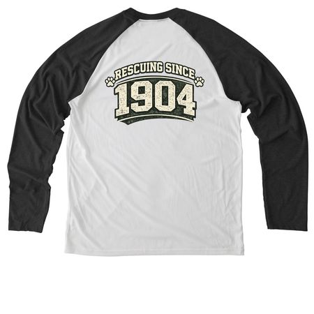 Team YHS, a Space Black/ Bright White Allmade Eco Triblend Colorblock Raglan Long Sleeve Tee (back-view)