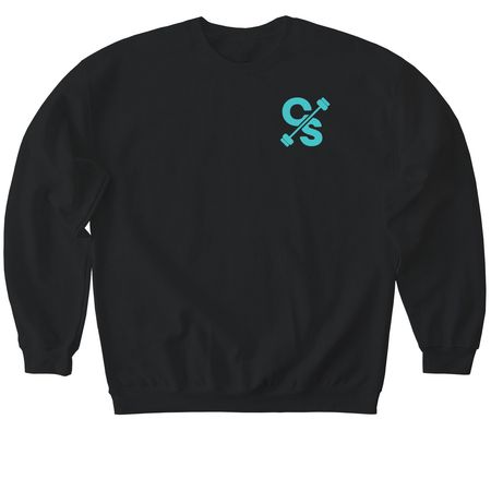 Collective Strength Blue Classic Logo, a Black Softstyle Crewneck Sweatshirt