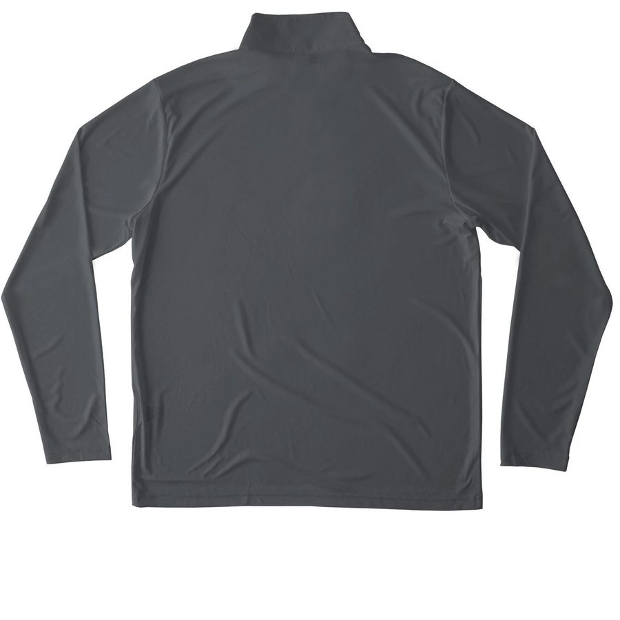 Quarter Zip, a Iron Grey Unisex Performance Quarter Zip Pullover (back-view)