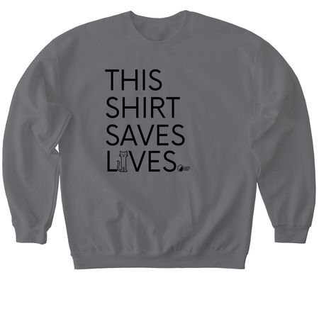 This Shirt Saves Lives, a Charcoal Softstyle Crewneck Sweatshirt