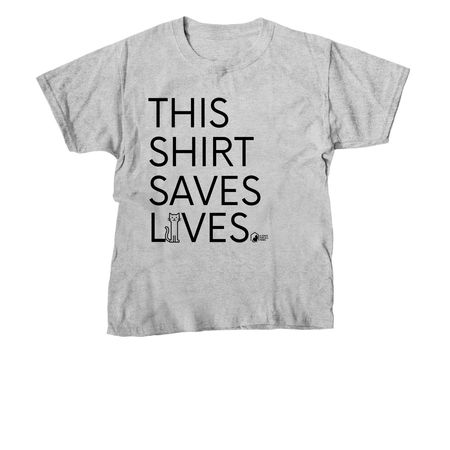 This Shirt Saves Lives, a Sport Grey Youth Unisex Tee
