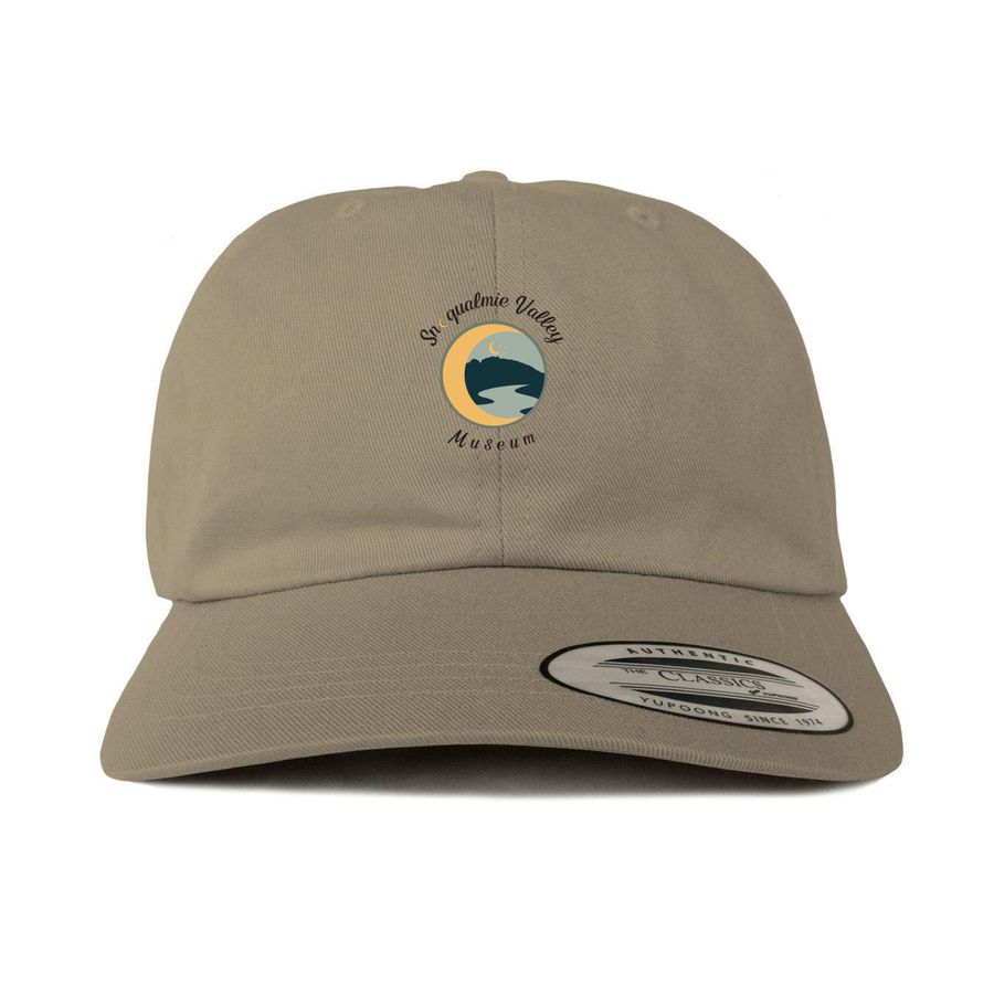 SnoqualmieValleyMuseum logo hat, a Khaki Printed Classic Baseball Cap
