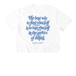 Service Beyond the Sale, a White Comfort Colors Boxy Tee (back-view)