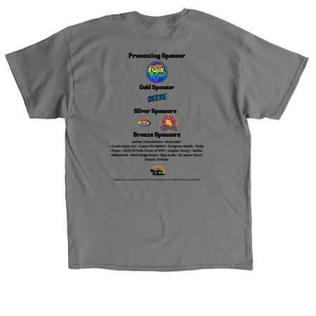 '26 Pride in the Park, a Charcoal Classic Unisex Tee (back-view)