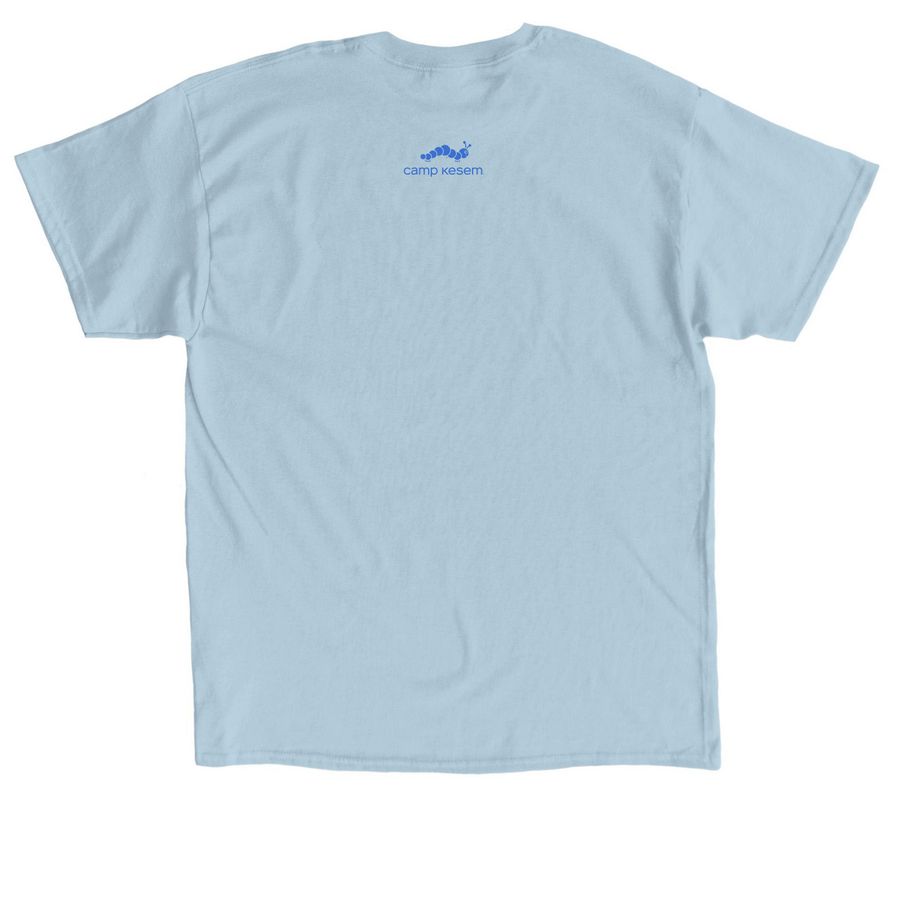 Kesem in Cursive, a Light Blue Classic Unisex Tee (back-view)