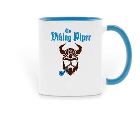 The Viking Piper's Coffee Mug, a Light Blue Two-Tone Ceramic Mug