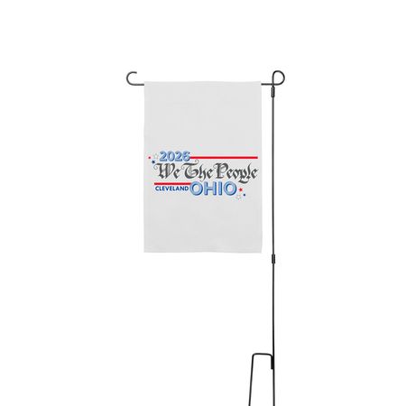 CLEVELAND Garden Flags - WTP OH, a White 12" x 18" Yard Flag with Stake
