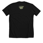 WE MOVE THE CULTURE, a Solid Black Blend Premium Unisex Tee (back-view)