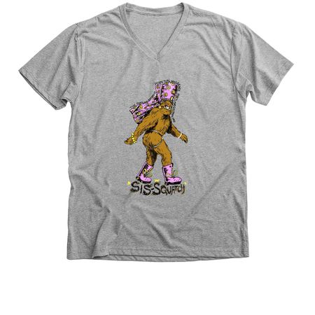 Sis-Squatch T-Shirts, a Athletic Heather Premium V-Neck Tee