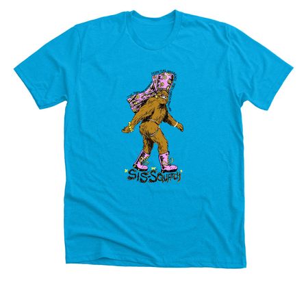 Sis-Squatch T-Shirts, a Neon Blue Premium Unisex Tee