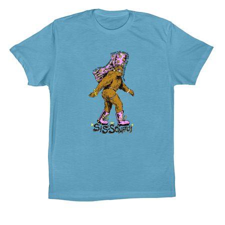 Sis-Squatch T-Shirts, a Ocean Blue Premium Cotton Tee