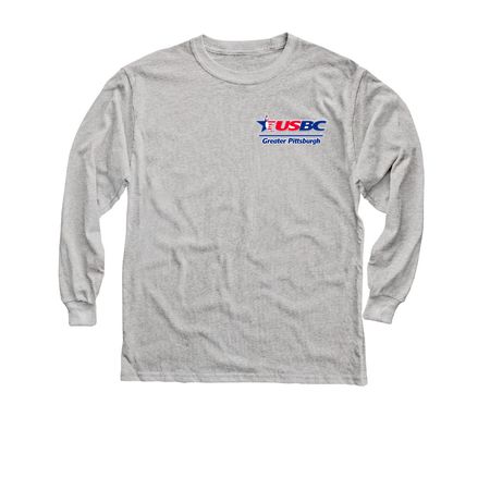 Gr Pittsburgh USBC Small Logo, a Sport Grey Youth Long Sleeve Tee