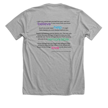 Autism Awareness Shirt, a Athletic Heather Premium Unisex Tee (back-view)