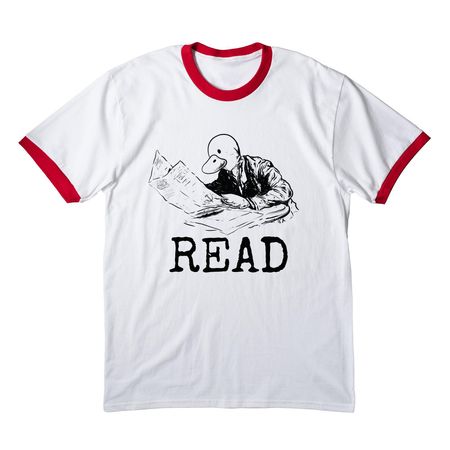 Vladuckmir Lenin&nbsp;, a White/ Red Cotton Ringer Tee
