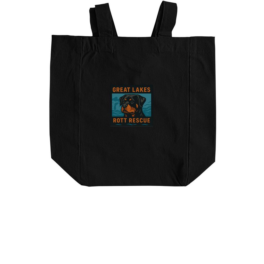 Square Logo Totes, a Black Recycled Cotton Tote Bag (back-view)