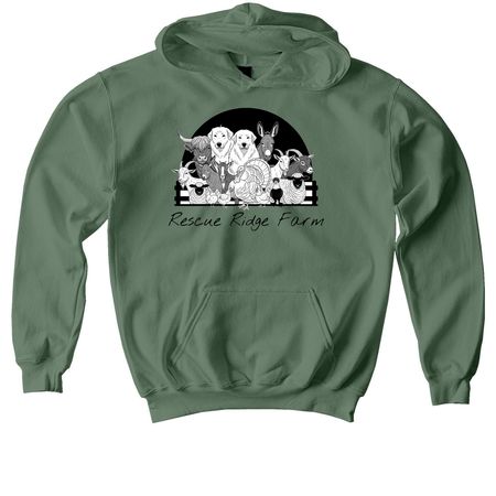Rescue Ridge Farm Hoodies, a Military Green Softstyle Youth Pullover Hoodie