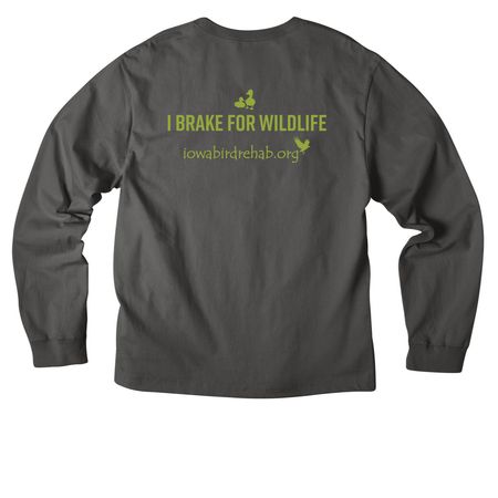 I Brake for Wildlife, a Asphalt Unisex Heavyweight Long Sleeve Tee (back-view)