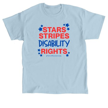Stars Stripes Disability Rights Shirt, a Light Blue Classic Unisex Tee