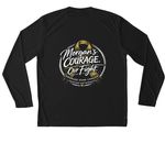 Morgan's Courage Over Cancer, a Black Unisex Performance Long Sleeve Tee (back-view)