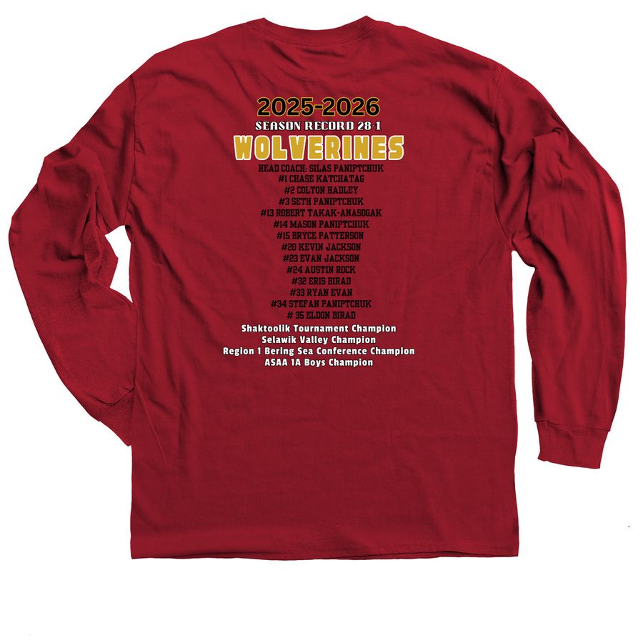 Shaktoolik Back to Back Cardinal, a Cardinal Red Classic Long Sleeve Tee (back-view)