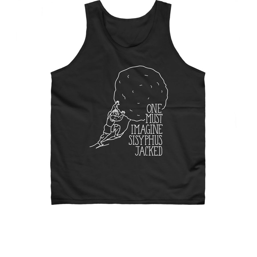 Jacked Sisyphus Tank, a Black Classic Unisex Tank Top