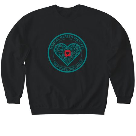 Mental Health Awareness month 2026, a Black Softstyle Crewneck Sweatshirt