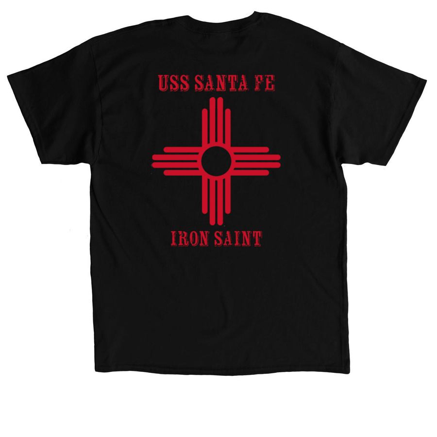 USS Santa Fe Zia Merch, a Black Classic Unisex Tee (back-view)