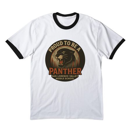 Panther Ringer&nbsp;, a White/ Jet Black Cotton Ringer Tee