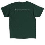 Skegemog Raptor Center feather logo, a Forest Green Classic Unisex Tee (back-view)