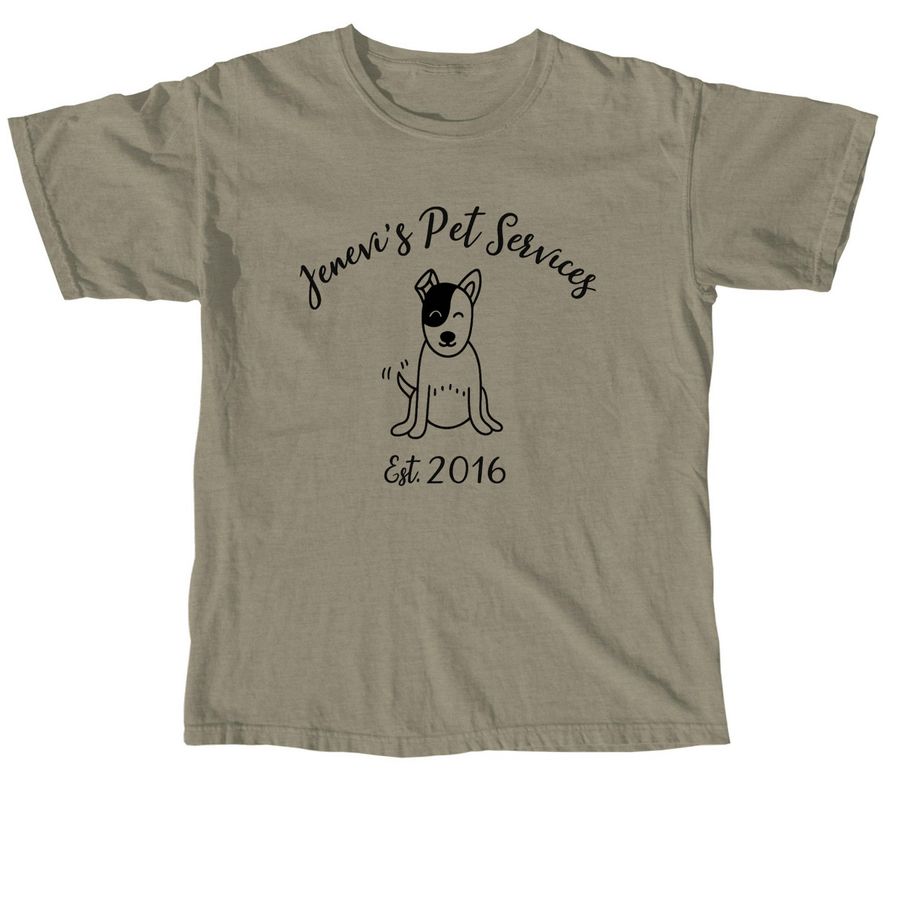 Jenevi's Pet Services Merch 9, a Sandstone Comfort Colors Unisex Tee
