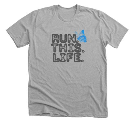 RUN.THIS.LIFE?, a Athletic Heather Premium Unisex Tee