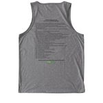 Happy 40th BioQUEST!, a Aluminum Grey Allmade Eco Triblend Tank (back-view)