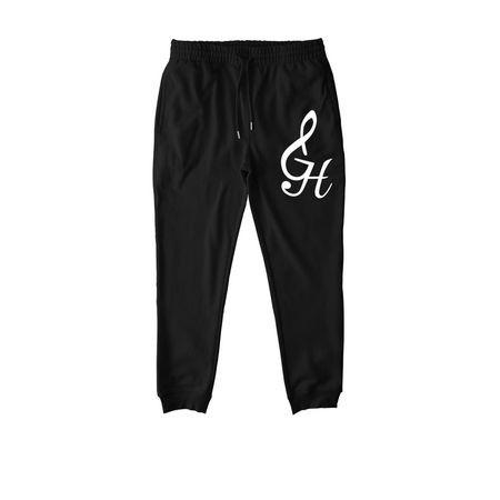 Sweatpants with White GH Logo, a Black Stanley/Stella Unisex Flyer Jogger