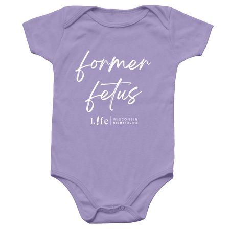 Former Fetus Baby Bodysuit, a Lavender Infant Onesie