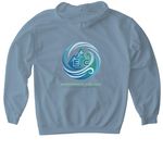 Environmental Challenge Logo Tops, a Stone Blue Gildan Softstyle Pullover Hoodie (back-view)