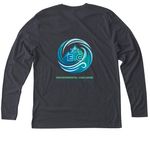 Environmental Challenge Logo Tops, a Vintage Navy Triblend Long Sleeve Tee (back-view)