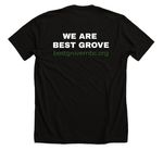 We Are Best Grove ?Merch?, a Solid Black Blend Premium Unisex Tee (back-view)