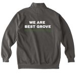 We Are Best Grove ?Merch?, a Pepper Comfort Colors Quarter Zip Pullover (back-view)