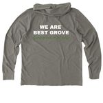 We Are Best Grove ?Merch?, a Driftwood Grey Allmade Organic Cotton Mineral Dye Hoodie Tee (back-view)