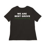 We Are Best Grove ?Merch?, a Black Women?s Relaxed Cotton Tee (back-view)