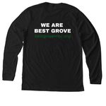 We Are Best Grove ?Merch?, a Solid Black Blend Premium Long Sleeve Tee (back-view)