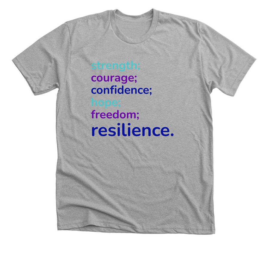 Strength and Resilience, a Athletic Heather Premium Unisex Tee