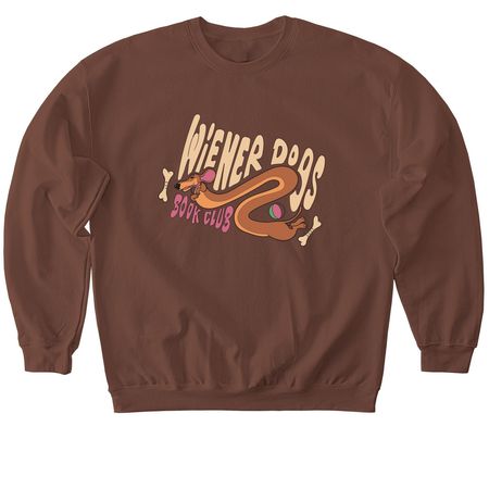 Wiener Dogs 2 Year Anniversary (front logo), a Cocoa Softstyle Crewneck Sweatshirt