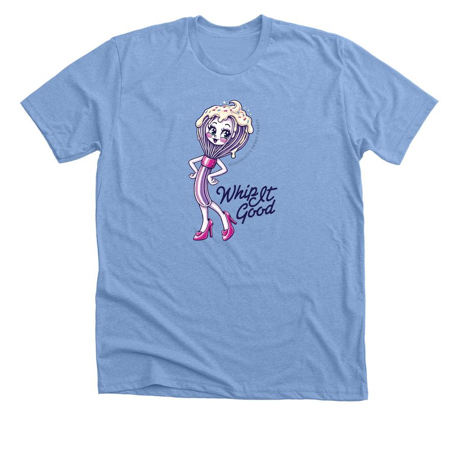 Whip It Good, a Heather Carolina Blue Premium Unisex Tee