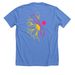 3 Sunflowers, a Heather Columbia Blue Premium Unisex Tee (back-view)