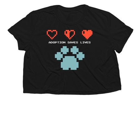 Side Quest - Adoption Saves Lives, a Black Women?s Flowy Cropped Tee