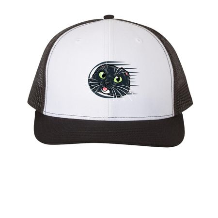 Earl Hat, a White/Black Printed Snapback Trucker Cap