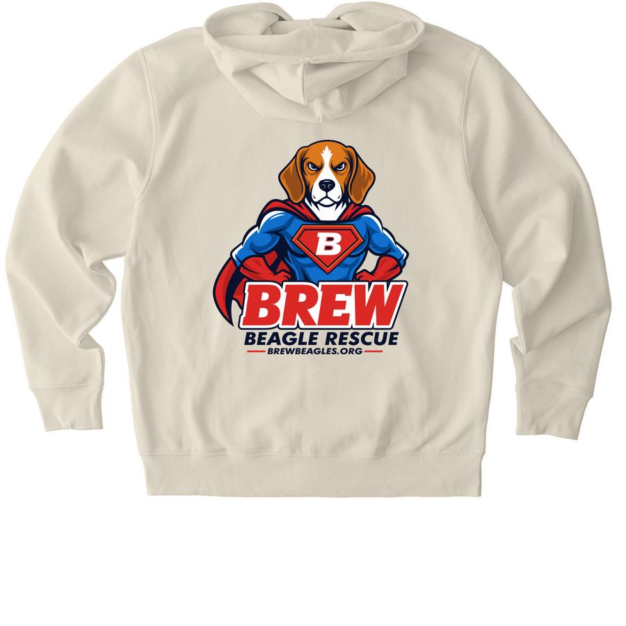 Guardian Hero Dog - Back Design, a Natural Raw Stanley/Stella Unisex Cultivator 2.0 Zip Up Pullover Hoodie